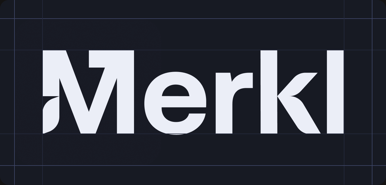 Merkl logotype inside its clearspace grid